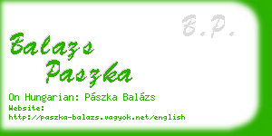 balazs paszka business card