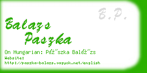 balazs paszka business card